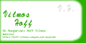 vilmos hoff business card
